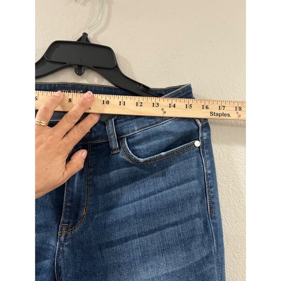 Judy Blue Womens Relaxed Fit Mid Rise Distressed dark wash Jeans size 11-30 - Picture 6 of 8